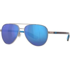 COSTA DEL MAR Peli Aviator Sunglasses Gunmetal Blue Mirrored Polarized 57 mm